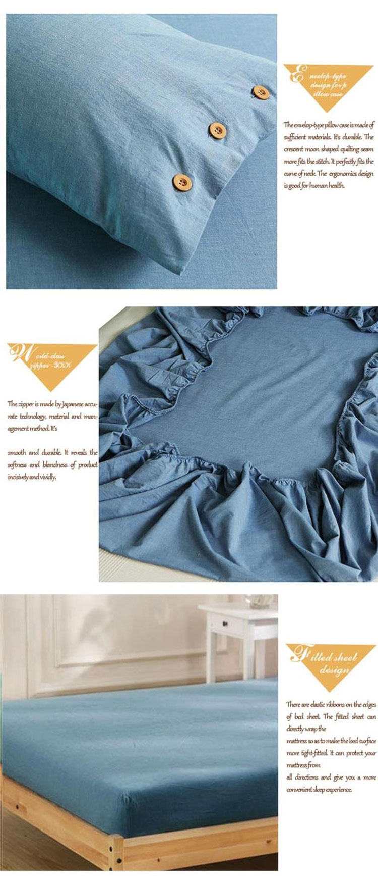 Soft Luxurious Blue Twin Bedding