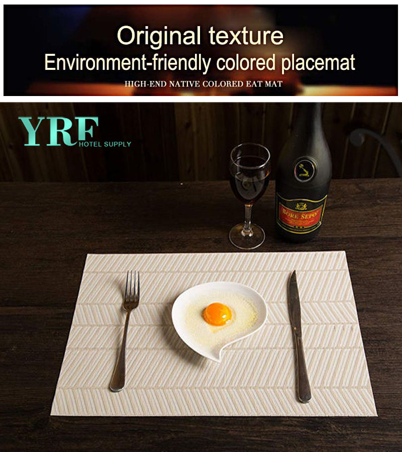 Wipe Clean Beige Strip Table Mats Not mildew