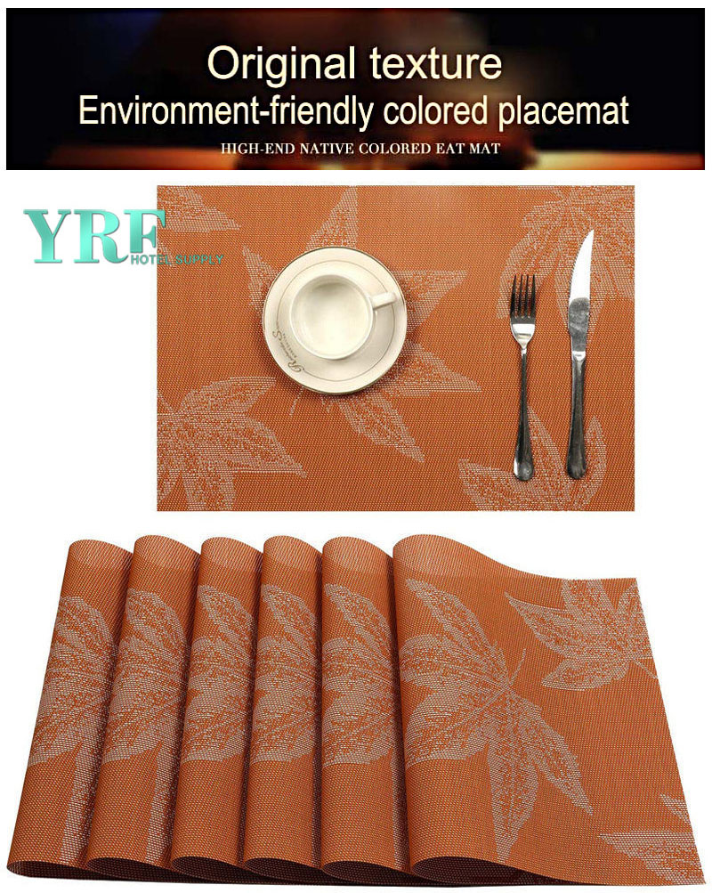 Hardboar Maple Leaf Orange Table Mats Wipe Clean