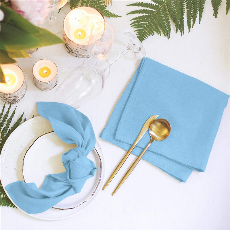 Pure Light Blue Napkins Cloth 17x17