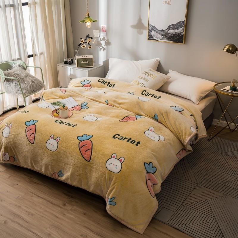 Printed Cartoon Painting Cuddly Coral Blanket