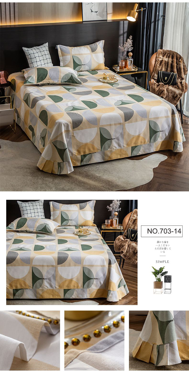 Bedsheet Cotton Fabric Plaid