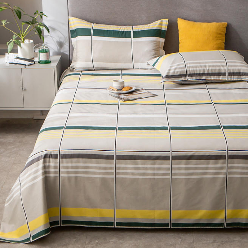 Bedsheet Gingham Cotton Brushed Fabric