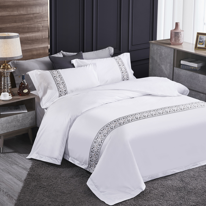White Embroidered Hotel Style Duvet Covers