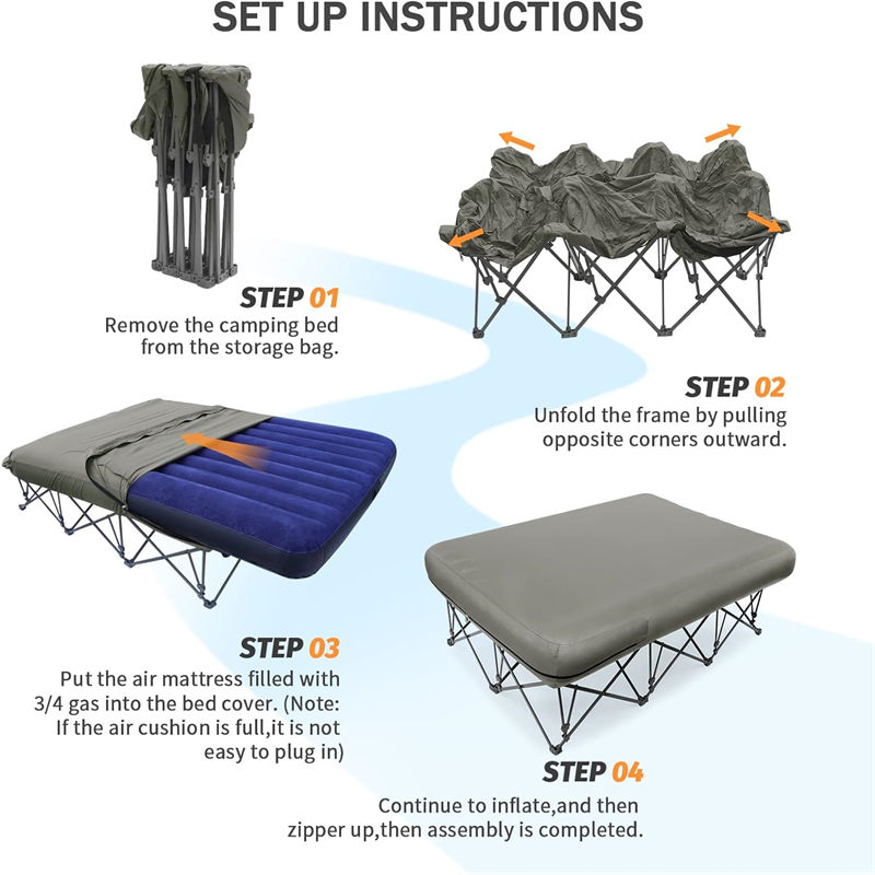 Grey Portable Folding Bed