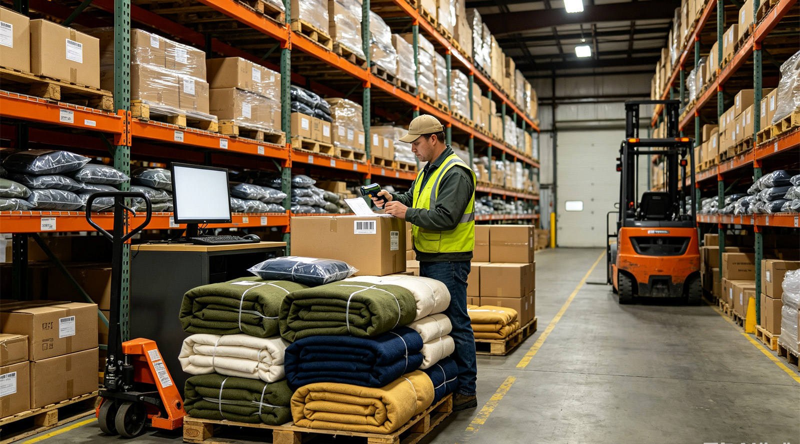 YRF Textile blankets shown in a practical supply setting supporting issue, use and operational planning decisions for institutional buyers for the use this quantity recalculation loop record section.
