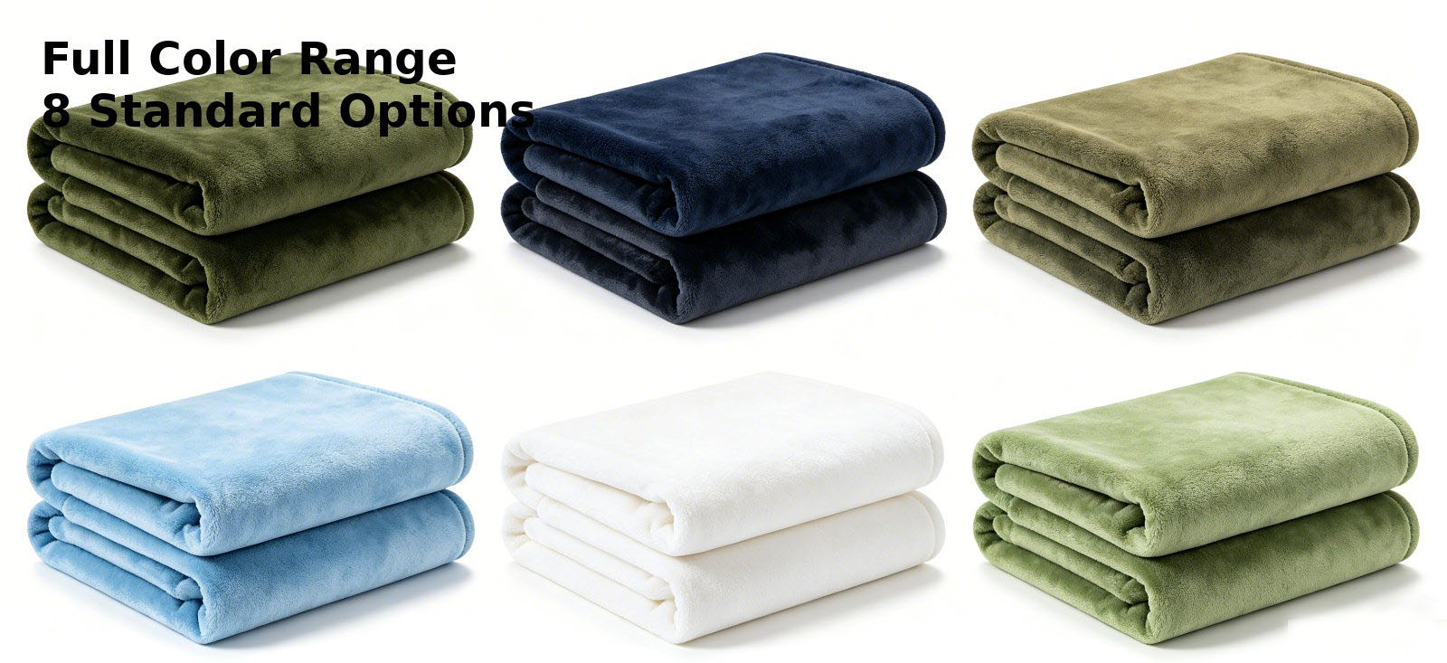 Relief blanket colour options arranged for project customization