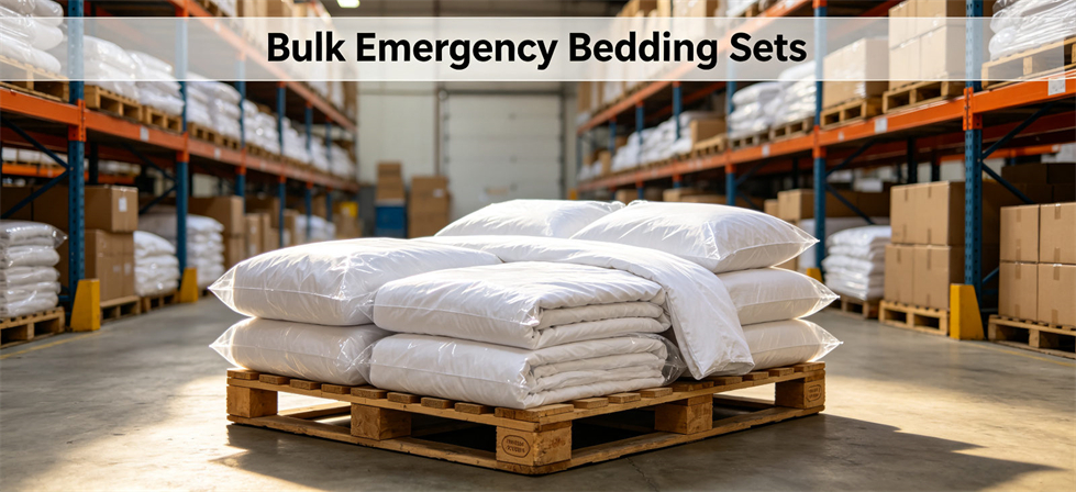 Emergency bedding set overview image for initial sourcing for institutional procurement planning and emergency stockpile review