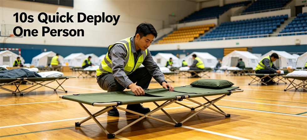 Emergency folding bed inspection image for sample review shown for buyer sample checks and pre-shipment quality review
