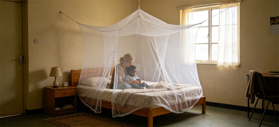 Emergency mosquito net packing image for initial sourcing prepared for warehouse storage and batch shipment coordination