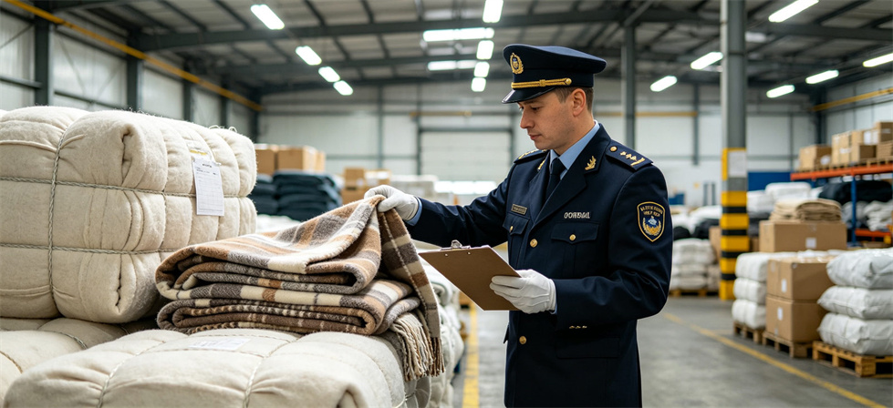 Relief blanket inspection by warehouse officer for scene-based selection and institutional purchase review