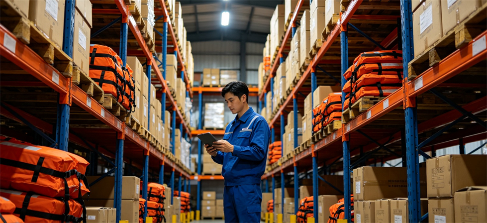 Water Rescue Life Jackets showing warehouse stock for flood response deployment and multi-site supply planning Water Rescue Life Jackets showing warehouse stock for flood response deployment and multi-site supply planning