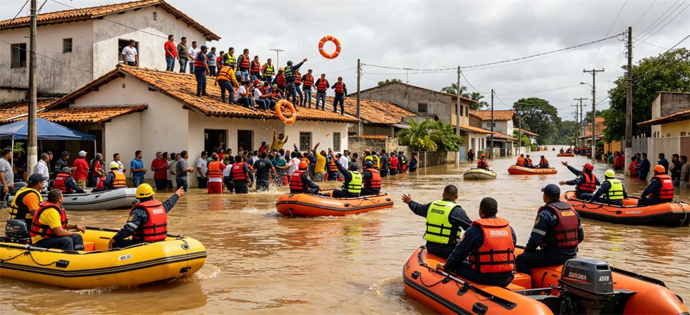 Rescue Lifebuoys showing community flood rescue for disaster camp allocation and field operation readiness