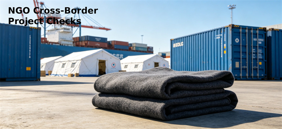 Relief blanket cross-border project setup for NGO emergency supply planning and temporary camp deployment