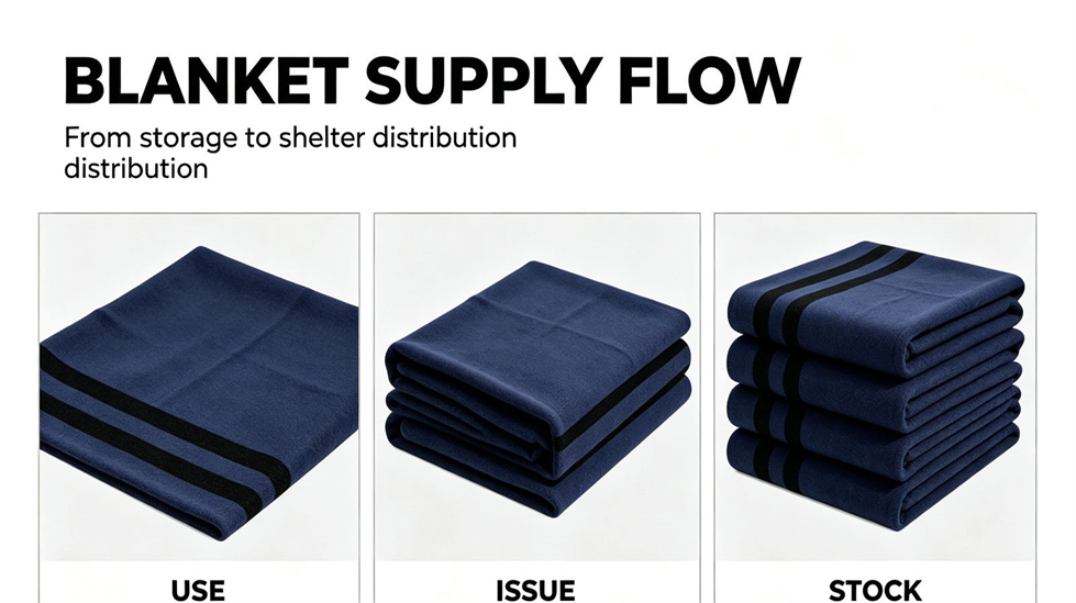 Field camp wool-blend blanket product view for bulk specification comparison and project supply planning.