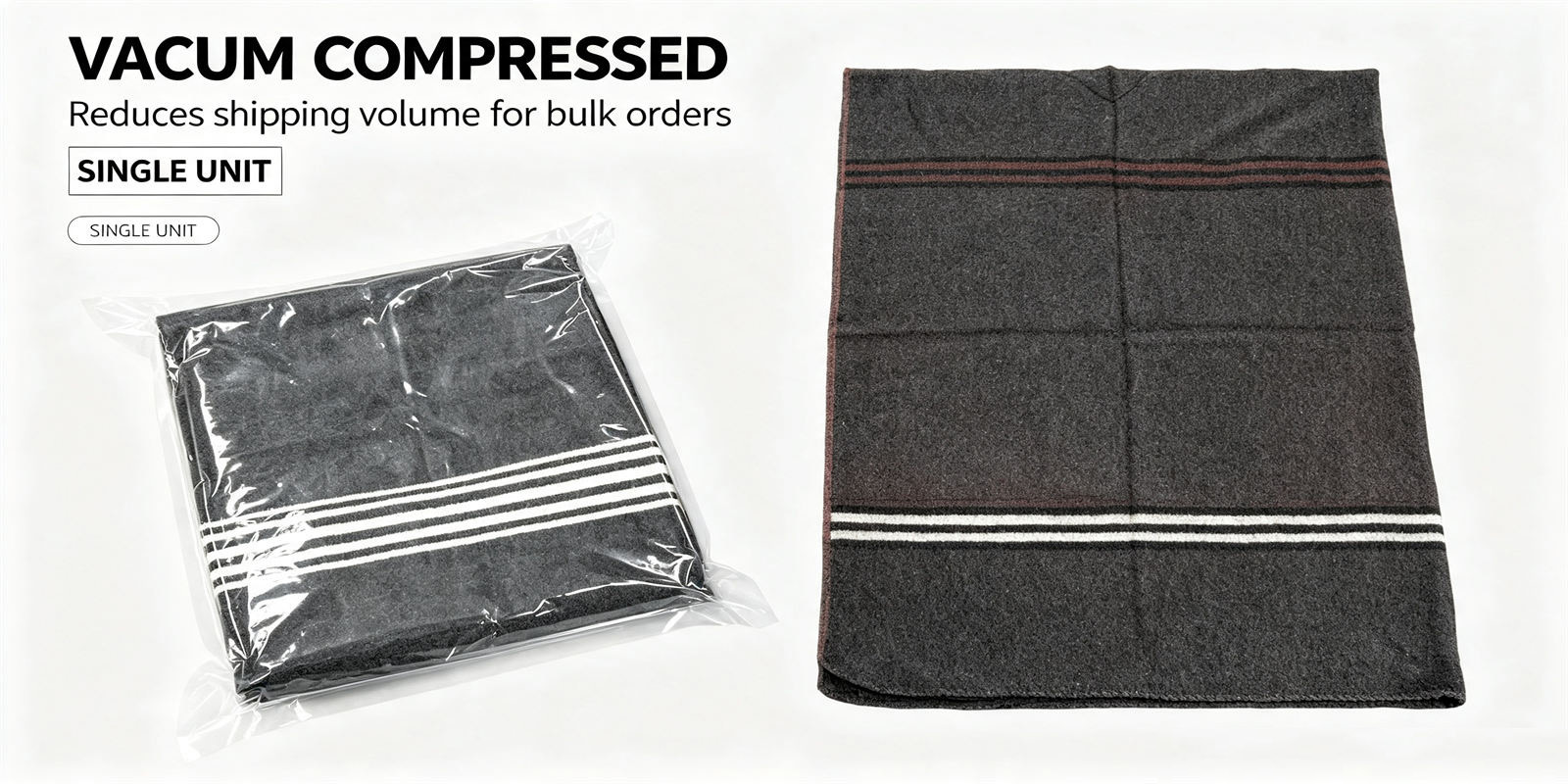 Emergency blanket product detail showing recycled fiber dark gray for institutional procurement review Emergency blanket product detail showing recycled fiber dark gray for institutional procurement review