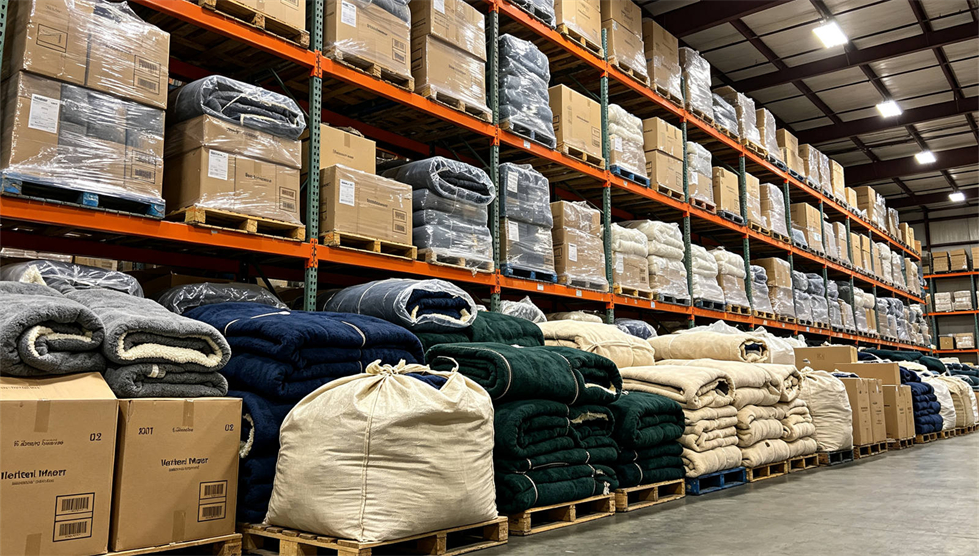 Emergency blanket warehouse stock showing solid color brown warehouse for institutional procurement review Emergency blanket warehouse stock showing solid color brown warehouse for institutional procurement review