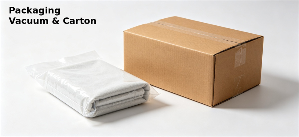 Folded blankets and carton packaging shown for packing configuration and quantity review