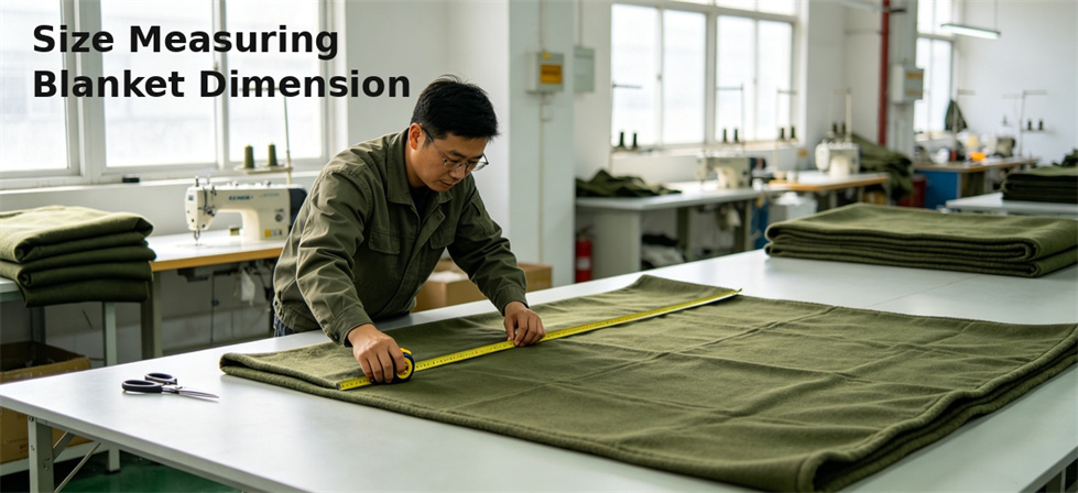 Blanket dimensions measured on a worktable for area and finished size calculation Blanket dimensions measured on a worktable for area and finished size calculation