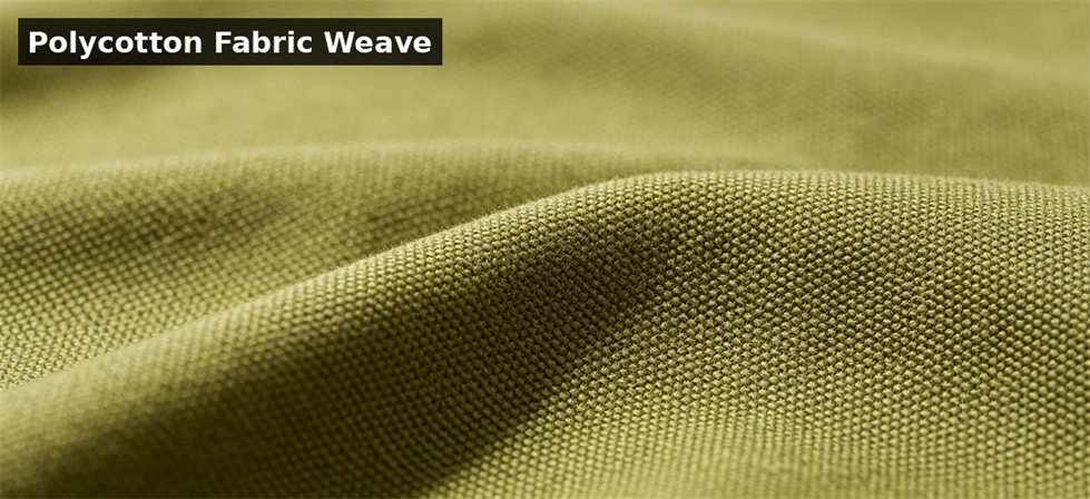 Polycotton fabric weave closeup for institutional procurement, inspection and supply planning