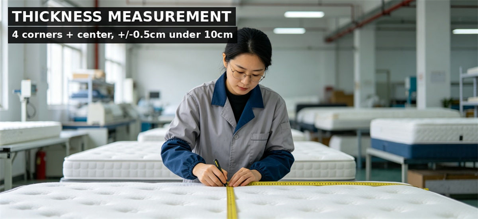 Disaster relief mattresses thickness measure for institutional procurement, inspection and supply planning