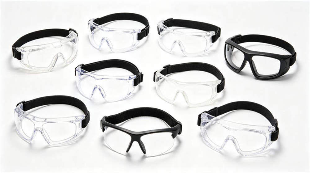 Safety goggles clear anti-fog lenses PVC frame for eye protection at remote camps