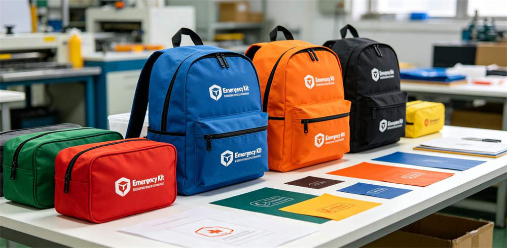 Emergency kit customization and private label with multiple backpack colors and logo samples Emergency kit customization and private label with multiple backpack colors and logo samples