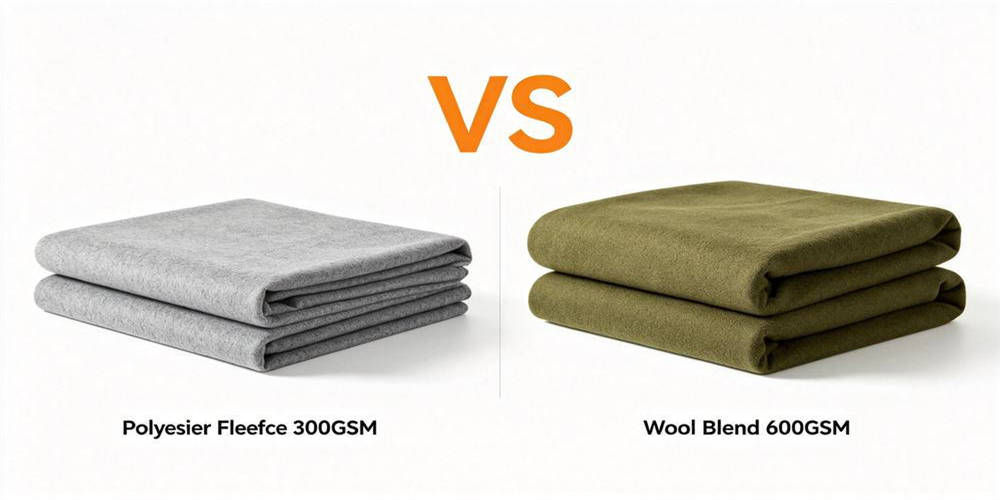 Comparison of polyester fleece vs wool blend emergency blankets for warmth and durability