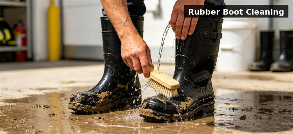 Factory worker assembling boots for institutional procurement, inspection and supply planning
