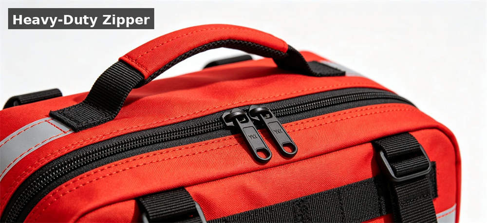 Backpack zipper reflective detail for institutional procurement, inspection and supply planning