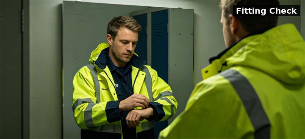 Raincoat fitting over uniform for institutional procurement, inspection and supply planning