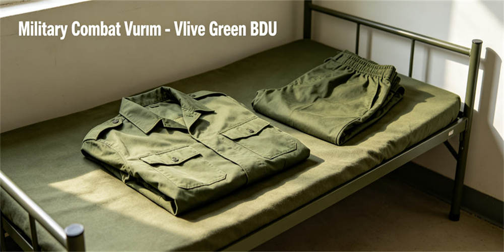 Olive green military combat uniform BDU, durable rugged tactical field wear garment for long time outdoor patrol tasks