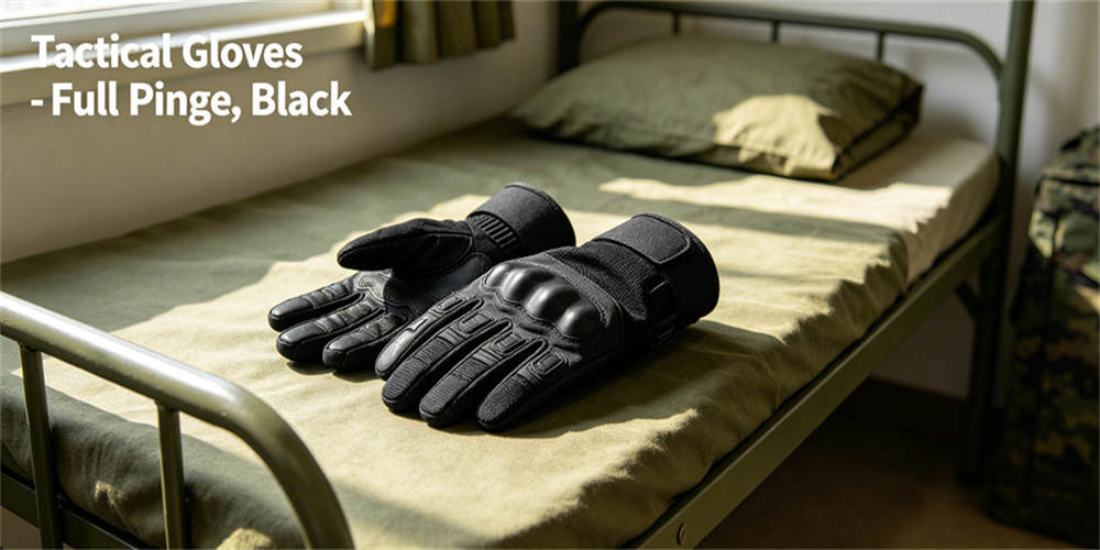 Black full finger tactical gloves, heavy duty outdoor hand protective gear for various complex field operation tasks