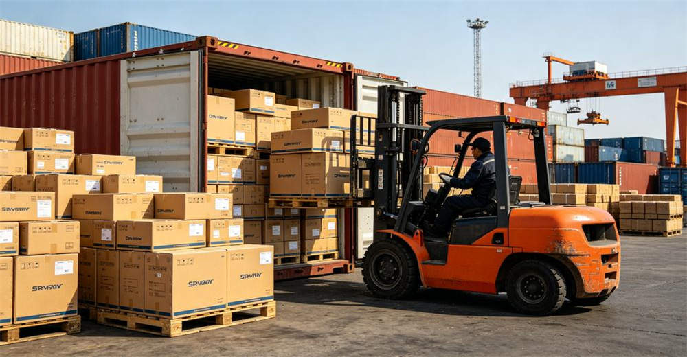 Bulk shipment of dry suits being loaded into shipping container with pallets and cartons for international wholesale export delivery. ensuring safe transport and timely delivery for international wholesale orders Bulk shipment of dry suits being loaded into shipping container with pallets and cartons for international wholesale export delivery. ensuring safe transport and timely delivery for international wholesale orders