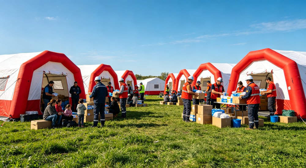 accessory image 5 red and white inflatable emergency tent accessory for disaster relief operations red and white inflatable emergency tent accessory for disaster relief operations