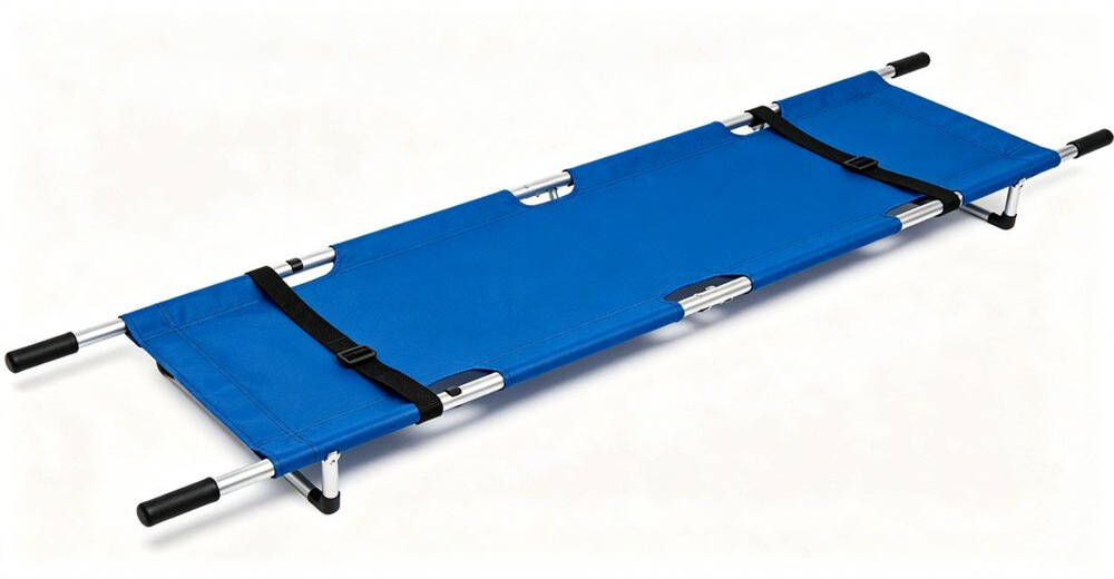 Deflated compact inflatable rescue stretcher folded up showing small storage size for emergency kits for wholesale bulk water rescue equipment supply