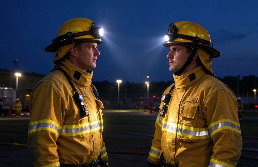 High-angle view of yellow reflective firefighter turnout gear sizing measurement chest waist inseam, fire department turnout gear supplier sizing sheet for firefighter turnout gear wholesale buyers for structural firefighting protective clothing bulk supply