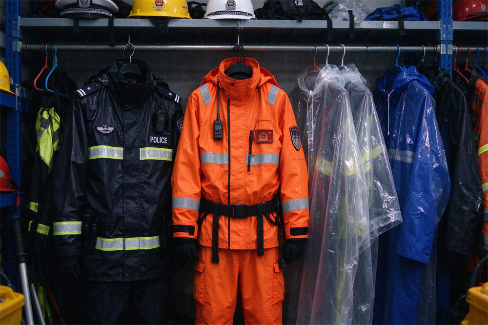 Waterproof rain gear three styles: police rescue orange transparent, water safety kit rain protection for flood and storm Waterproof rain gear three styles: police rescue orange transparent, water safety kit rain protection for flood and storm